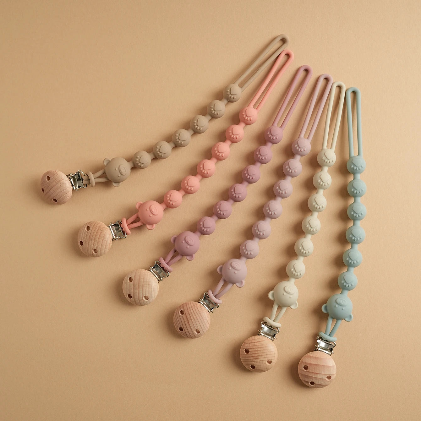 Silicone Baby Pacifier Clip - Minty wonder