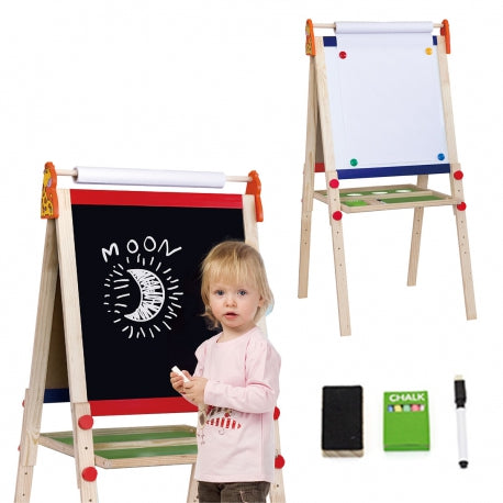 VIGA Standing Blackboard & Magnetic Whiteboard