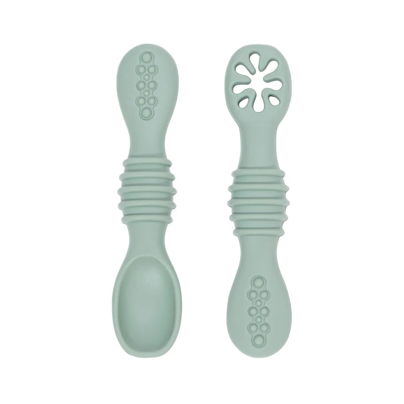 Silicone First Spoons Set - Minty wonder