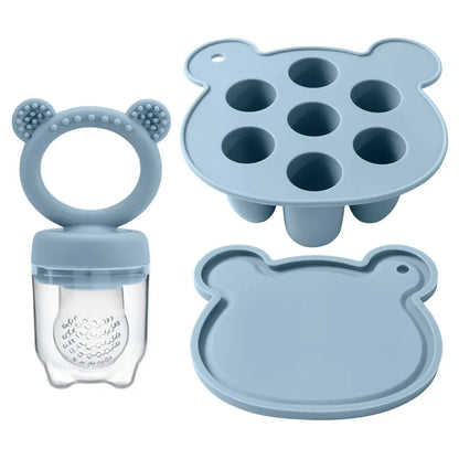 Silicone Fresh Food Feeder and Freezer Tray Set - Minty wonder