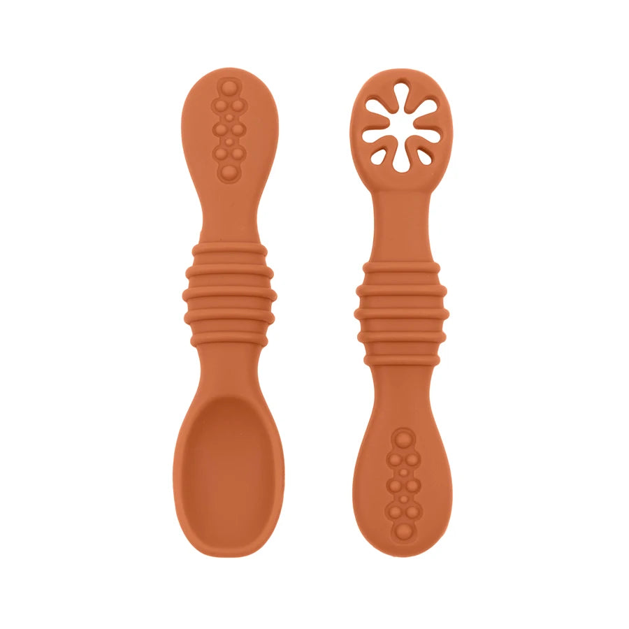 Silicone First Spoons Set - Minty wonder