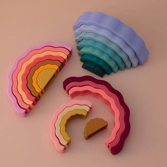 Silicone Rainbow Stacking Montessori Toy