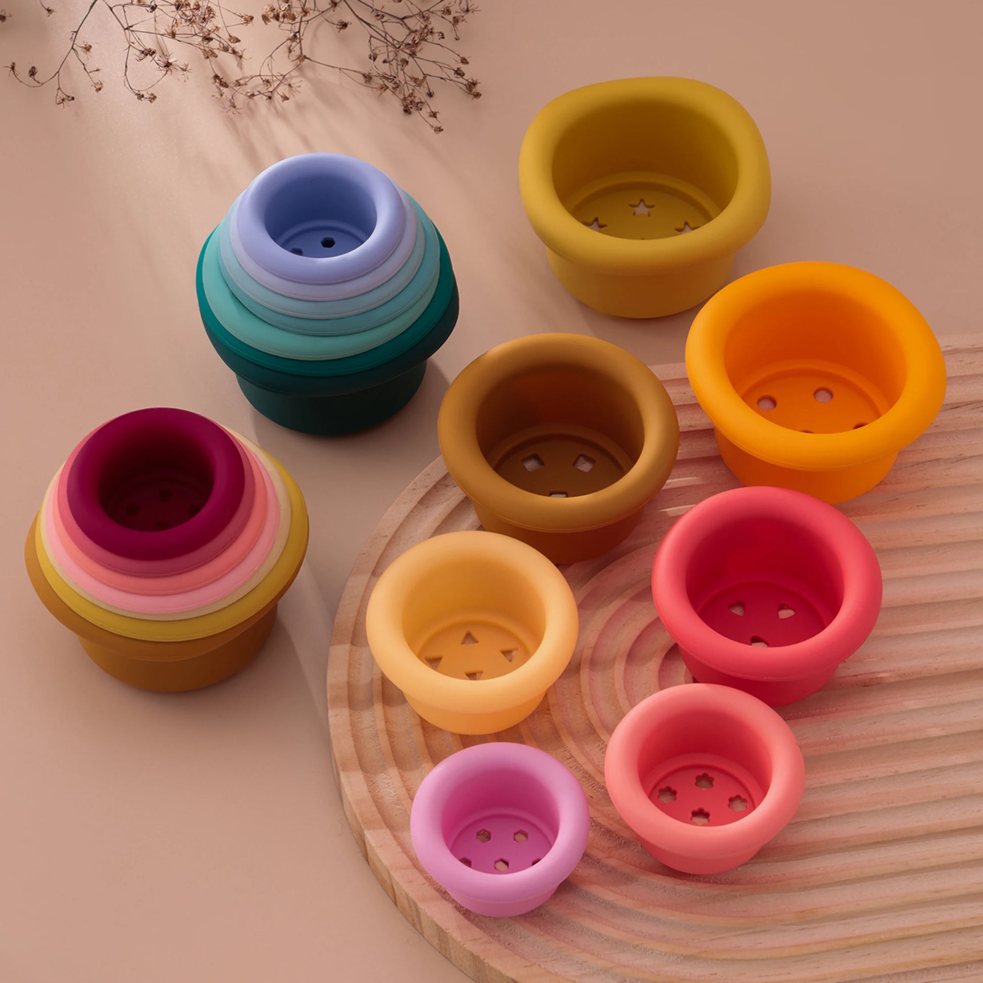 Silicone Stacking Cups - Minty wonder