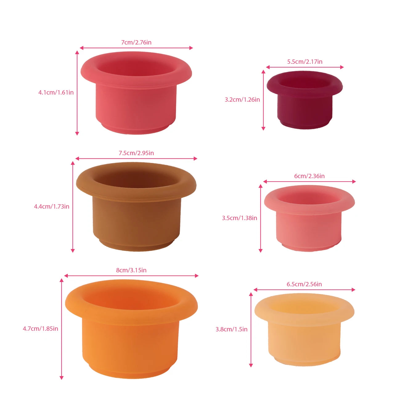 Silicone Stacking Cups - Minty wonder