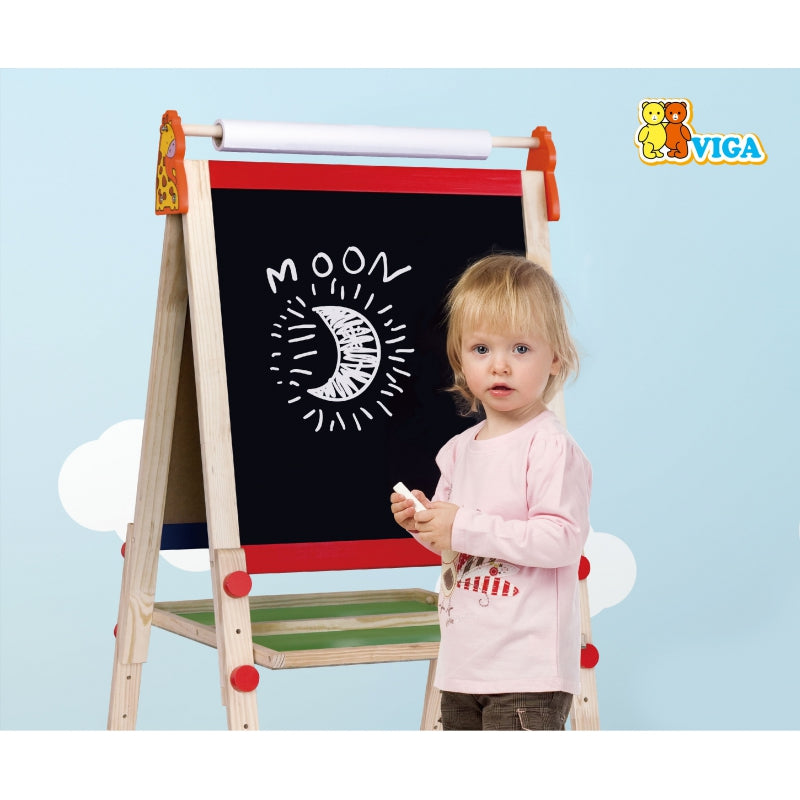 VIGA Standing Blackboard & Magnetic Whiteboard