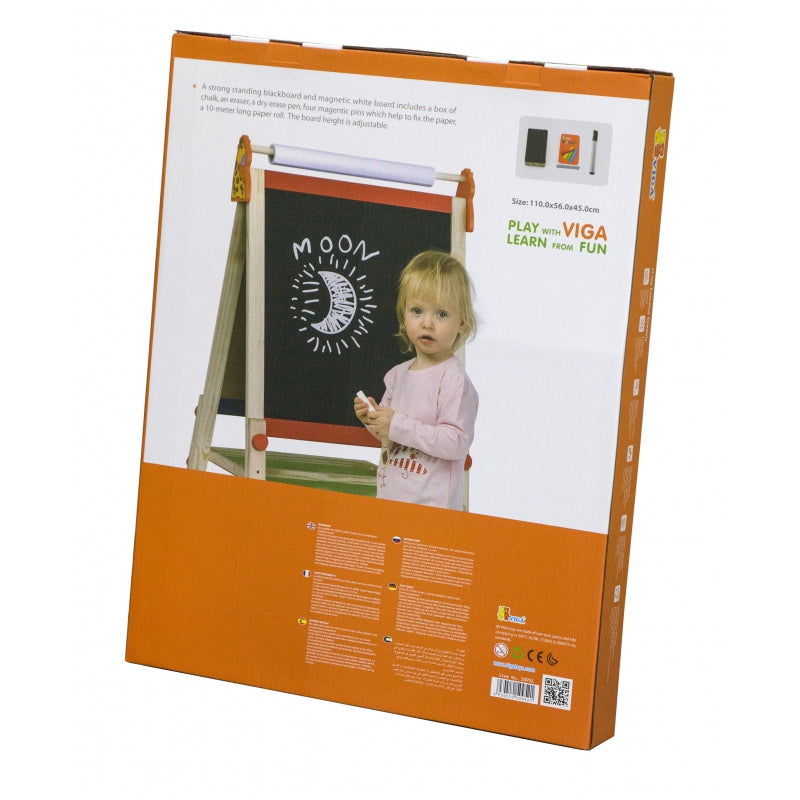 VIGA Standing Blackboard & Magnetic Whiteboard